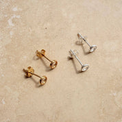 Micro Circle Studs by Little Nell, further view