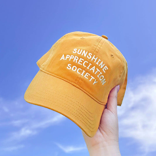 Sunshine Appreciation Society | Cotton Baseball Cap | Yellow