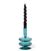 Ocean teal glass taper holder, further view