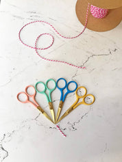 Embroidery scissors with gold finish blades, further view