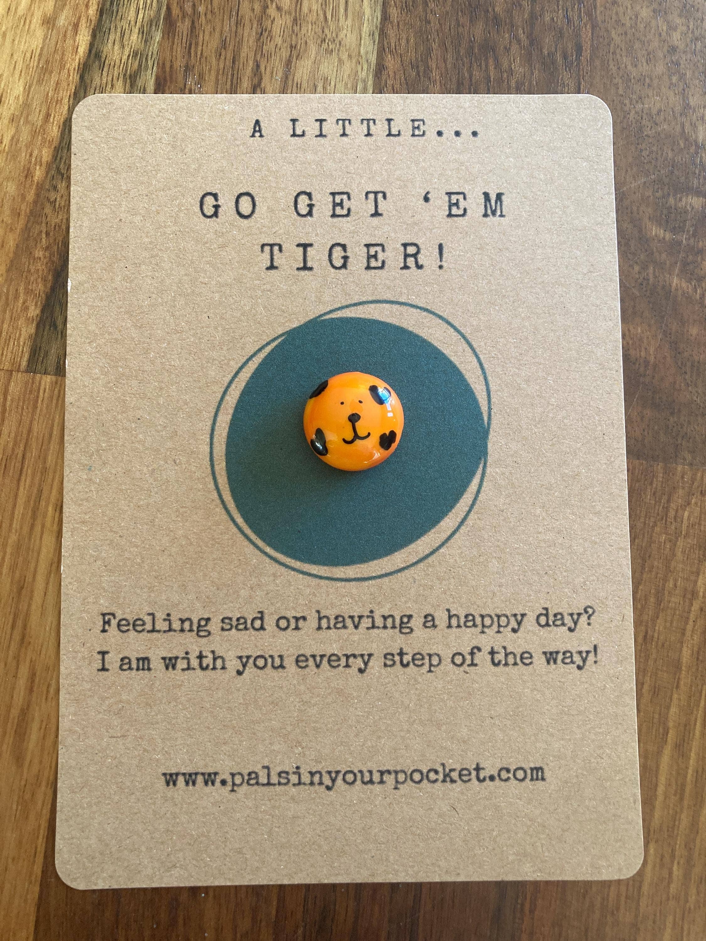 Good Luck Pocket Charm | "Go Get 'Em Tiger" Tiger