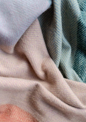 Recycled Wool Blanket in Apricot Frame Check