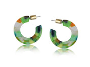 Oval Hoop Earrings | Blue