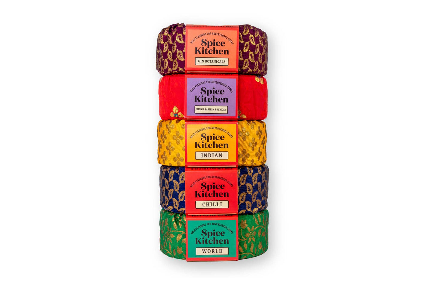 Indian Spice Tin with 9 Spice and Silk Sari Wrap