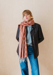 Lambswool Oversized Scarf | Neutral Checker