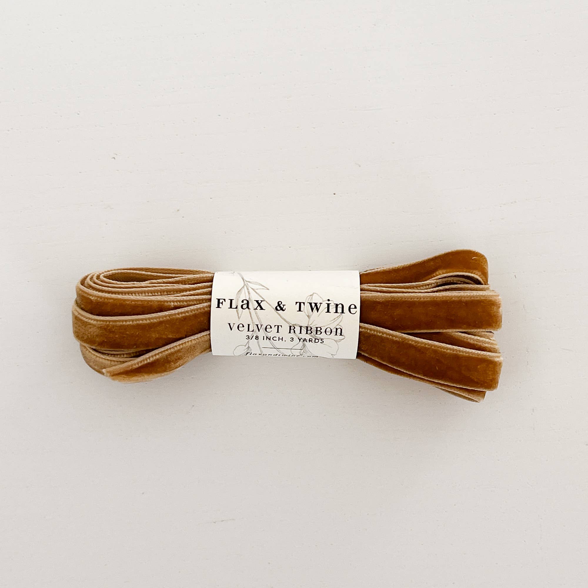 Flax & Twine 3/8" Velvet Ribbon (9ft / 2.74m)