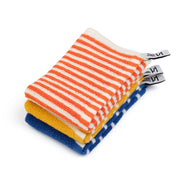 Eco-Friendly Washcloths |Striped Orange, Blue, Yellow