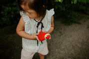 Crochet Baby Toy Friendly heart rattle | red
