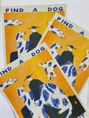 Find A Dog and Stroke It | Riso print A3