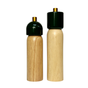 Green and gold rubberwood salt and pepper grinder by MÆGEN