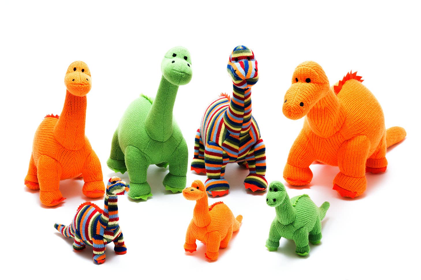 Knitted Diplodocus Dinosaur Soft Toy | Green, 40cm