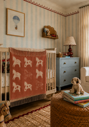 Lambswool Baby Blanket in Rust Gallop