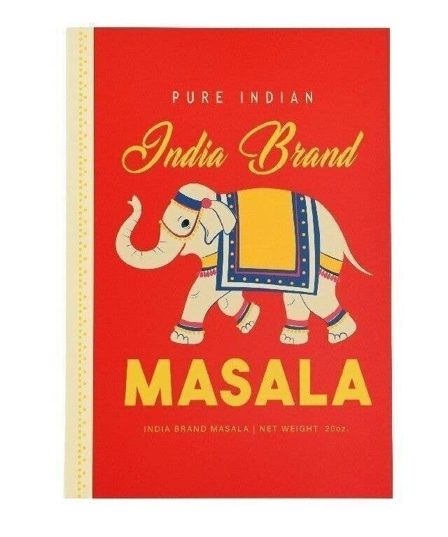 Notebook with a red cover featuring an elephant illustration and text on a white background