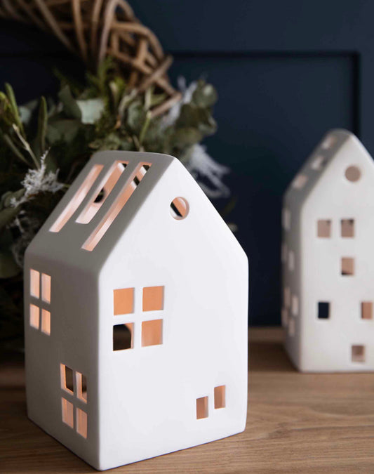 The Every Space porcelain Airdrie Tealight House tealight candle holder by Garden Trading