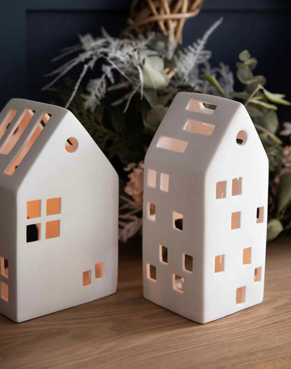 The Every Space porcelain Airdrie Tealight House tealight candle holder by Garden Trading