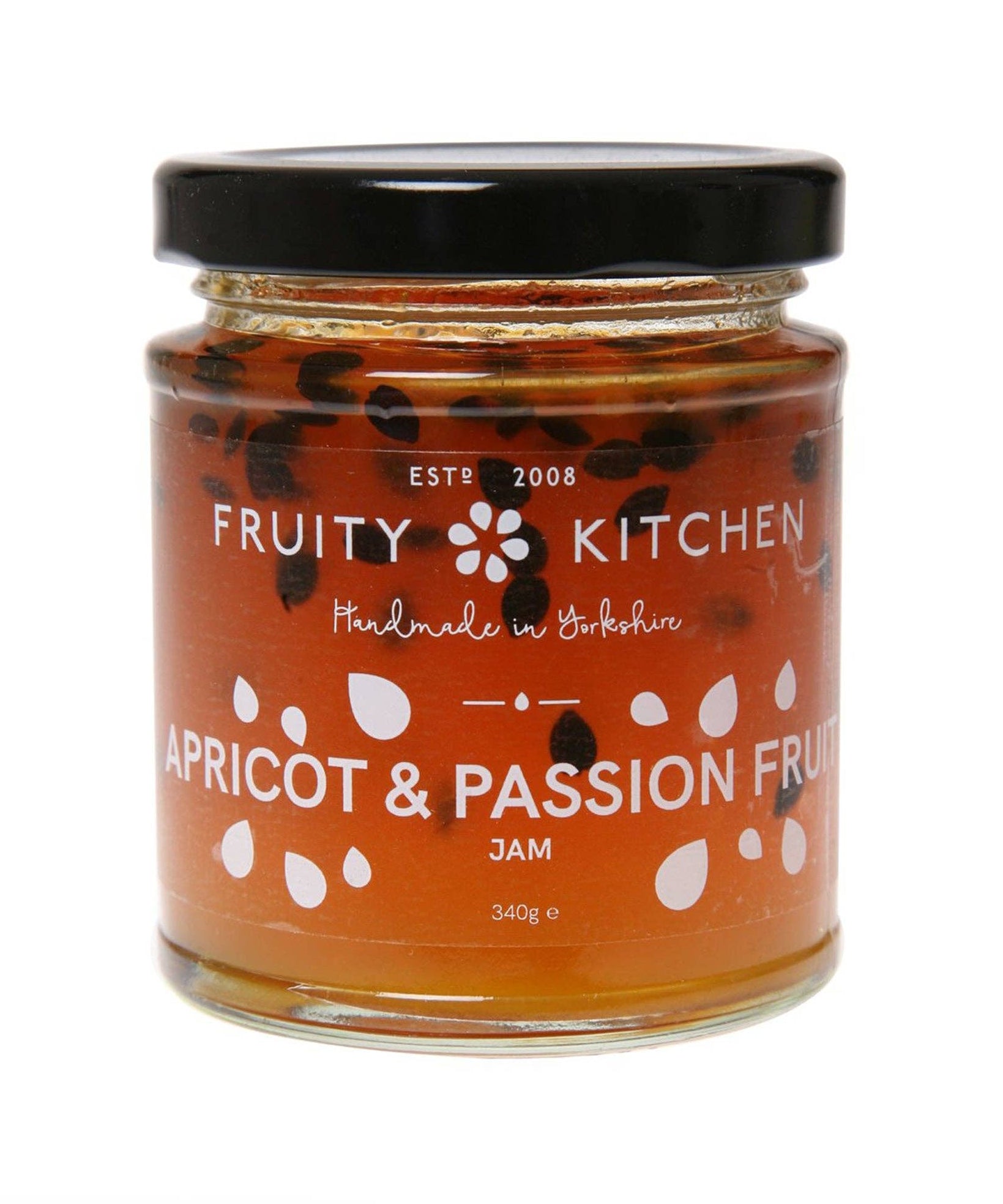 The Fruity Kitchen apricot and passion fruit jam, 227g jar