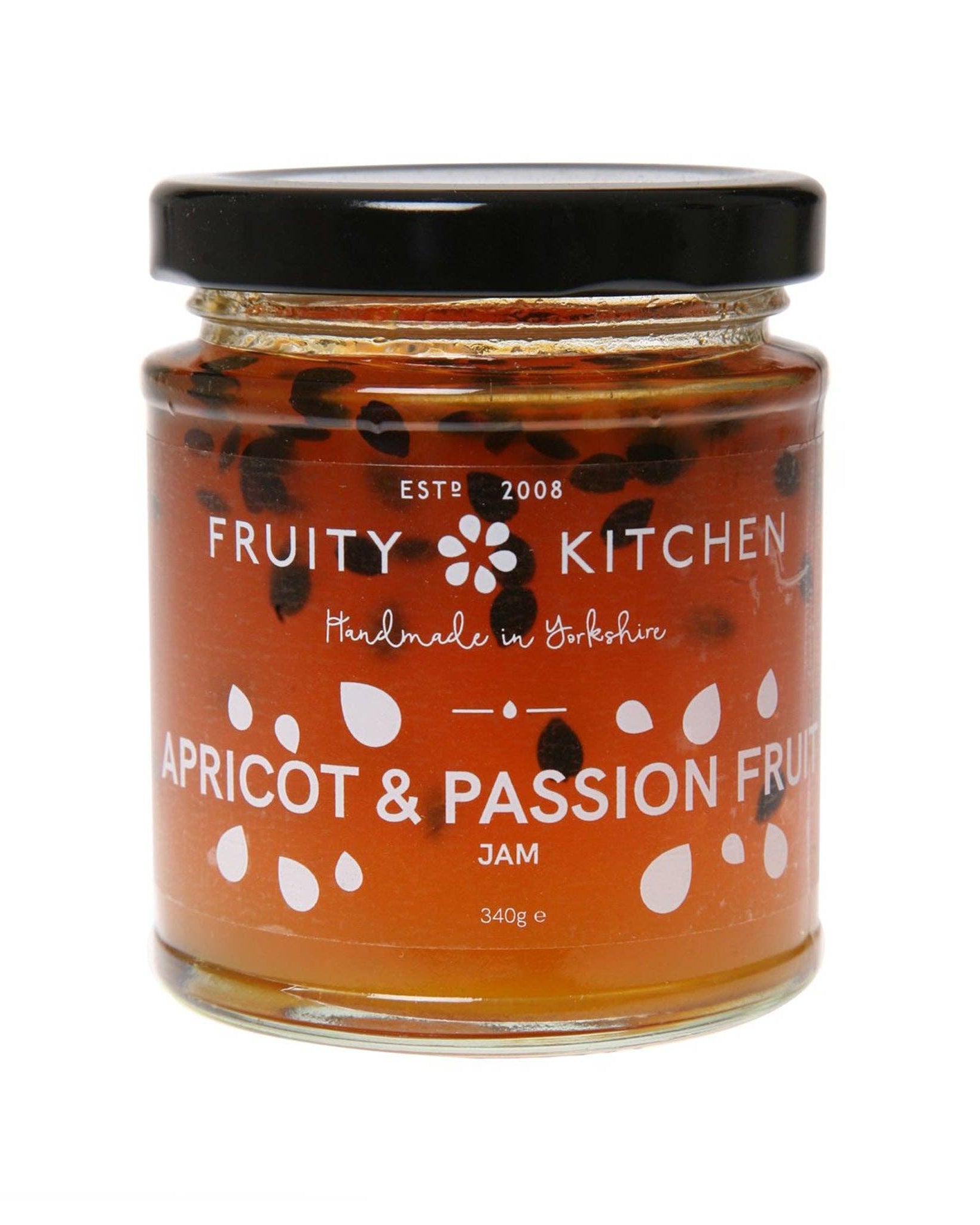 The Fruity Kitchen apricot and passion fruit jam, 227g jar