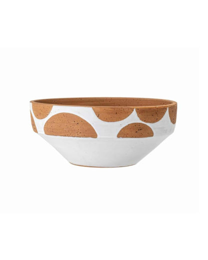 The Every Space large Avil Deco Bowl in terracotta and white glaze by Bloomingville