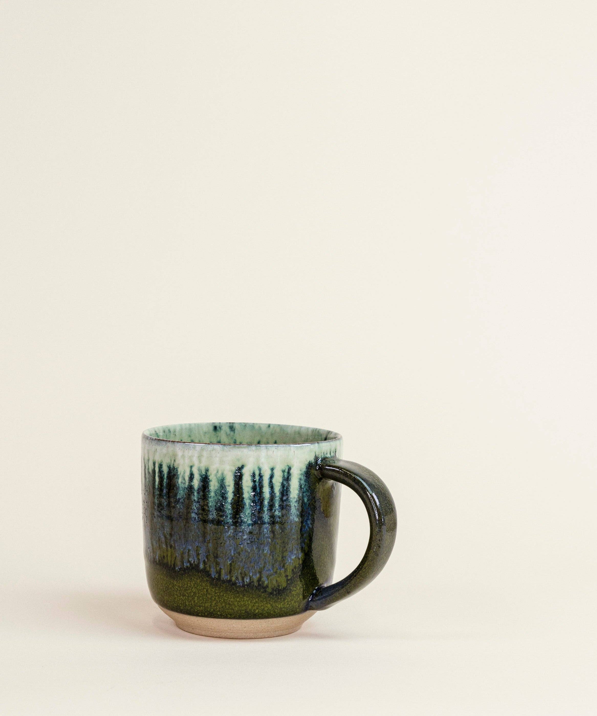 grain by grain Azeitona big mug, olive green stoneware
