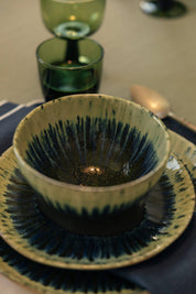 grain by grain Azeitona cereal bowl, olive green stoneware
