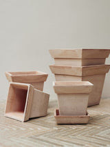Gaia Pot & Saucer in Rosa Terracotta