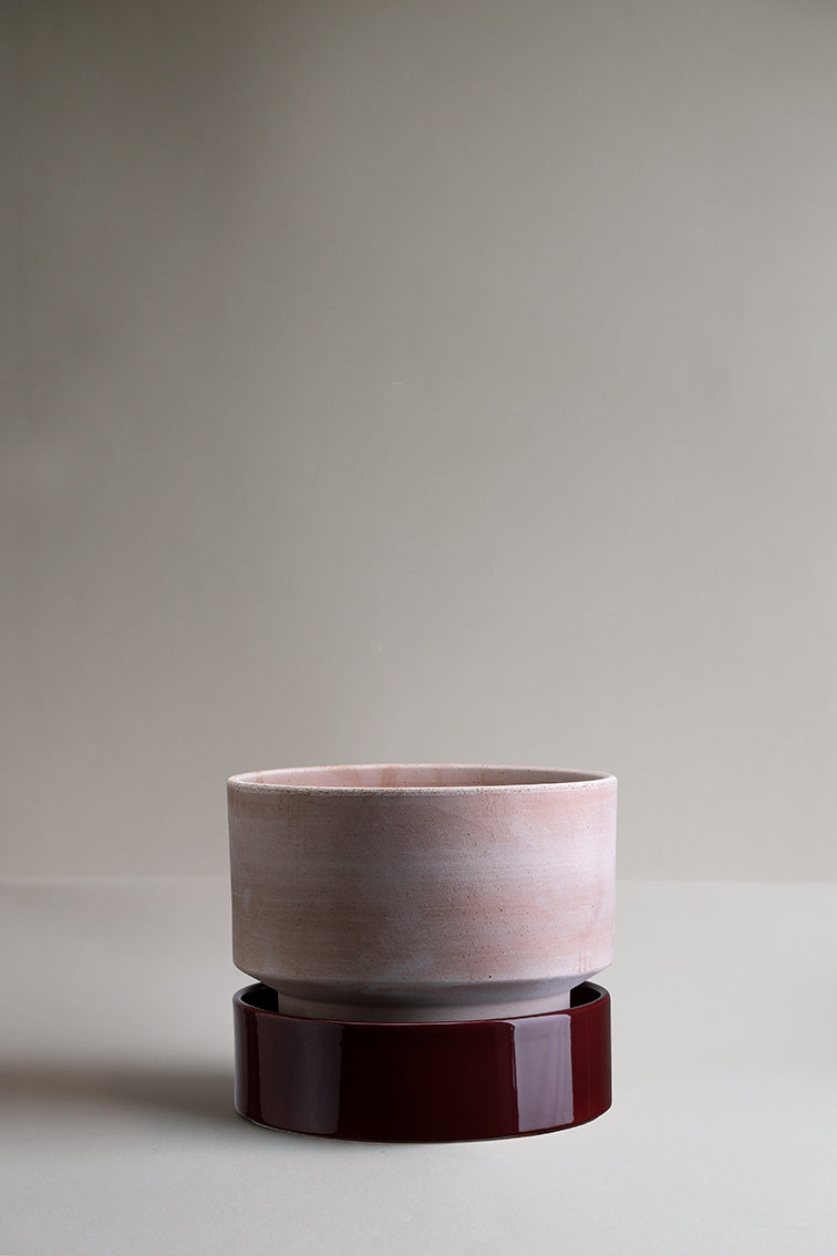 Hoff Raw Pot & Saucer Ø30cm | Rose Clay with Saucer | Bergs Potter