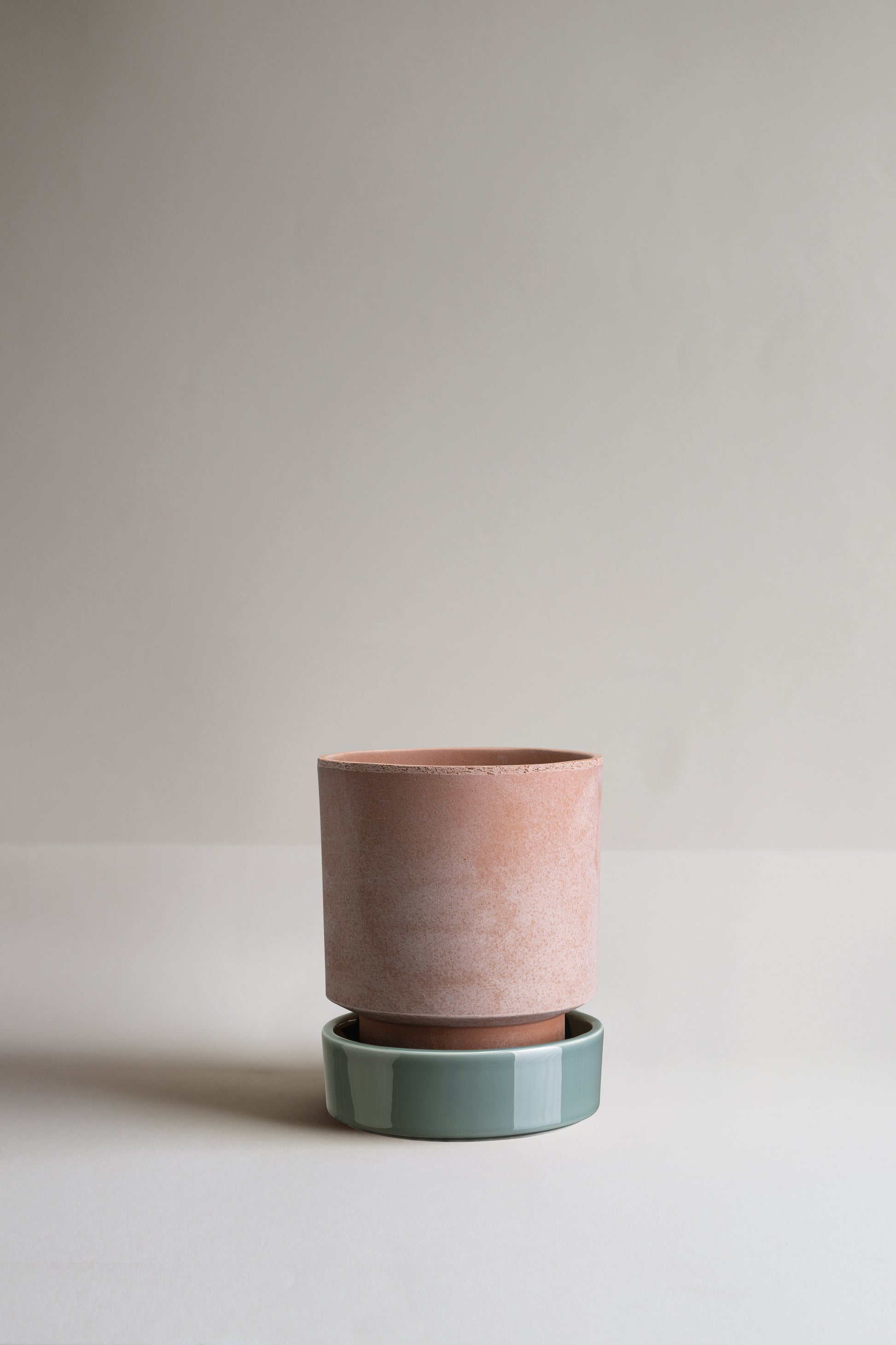 Saucer Glazed Finish for Hoff Pot Ø8cm light blue saucer with rose clay pot