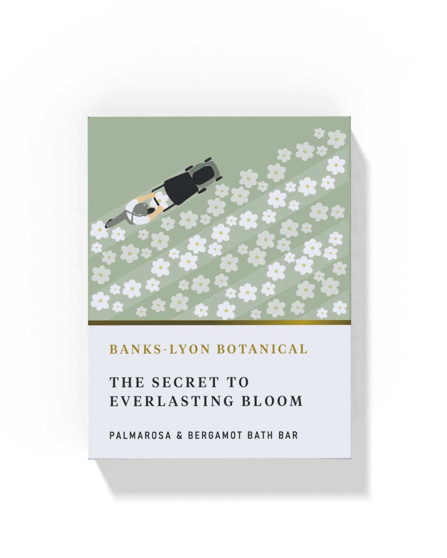 Banks-Lyon Botanical bath bar packaging with floral design on a white background