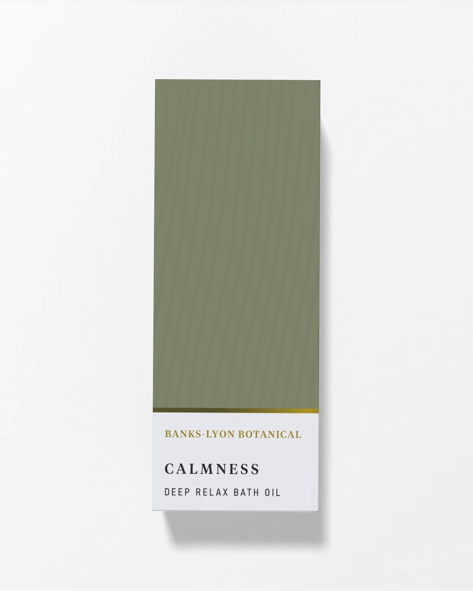 Banks Lyon Botanical Calmness Deep Relax Bath Oil packaging on a white background