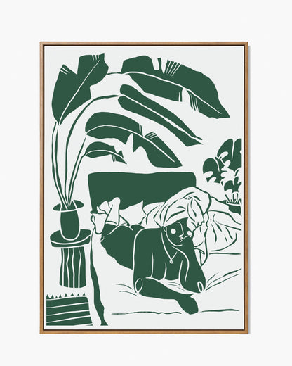 The Every Space Bed Babe A4 or A3 print in green by Babes and Botanicals 