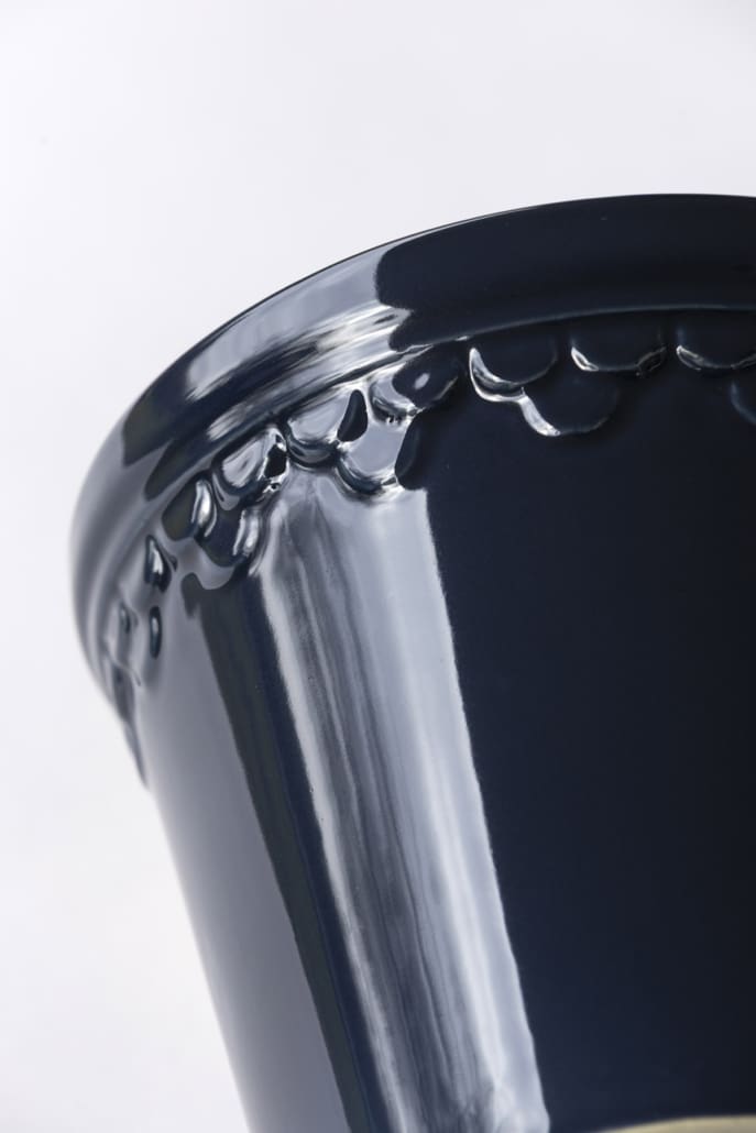 Københavner Plant Pot | Glazed in Sapphire Blue
