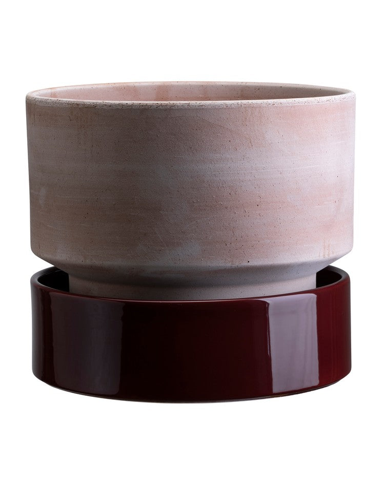 Hoff Raw Pot & Saucer Ø30cm | Rose Clay with Saucer | Bergs Potter