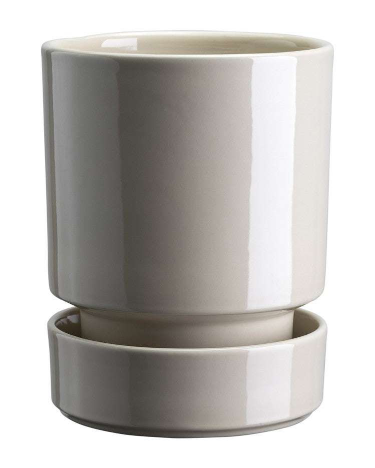 Hoff Indoor Pot & Saucer | Glazed Sandstone