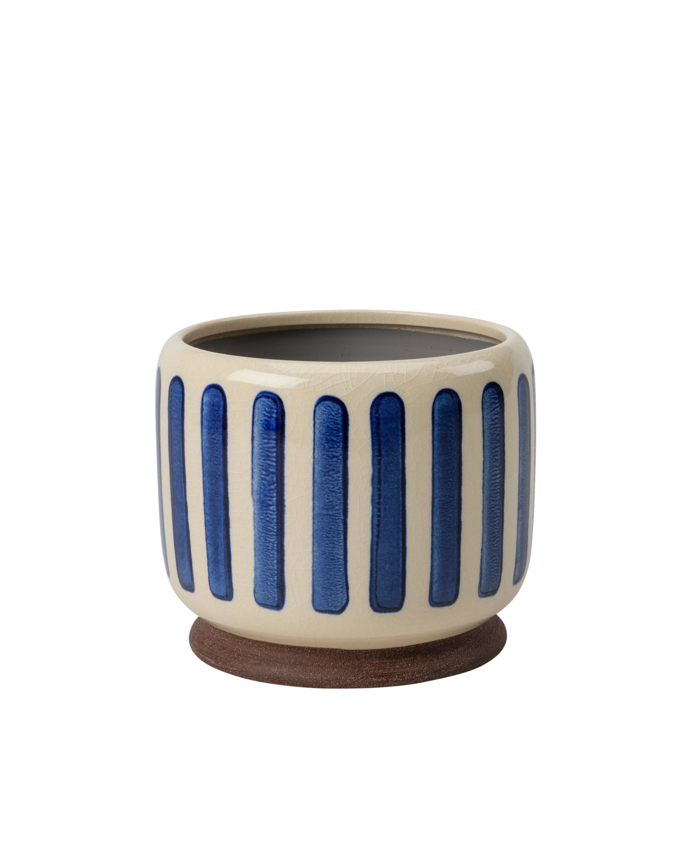 Blue stripe indoor pot from Brugon and ball