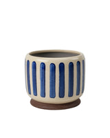 Blue Stripe Plant Pot | Collector Glazed Stoneware Cachepot, 10cm to 18cm