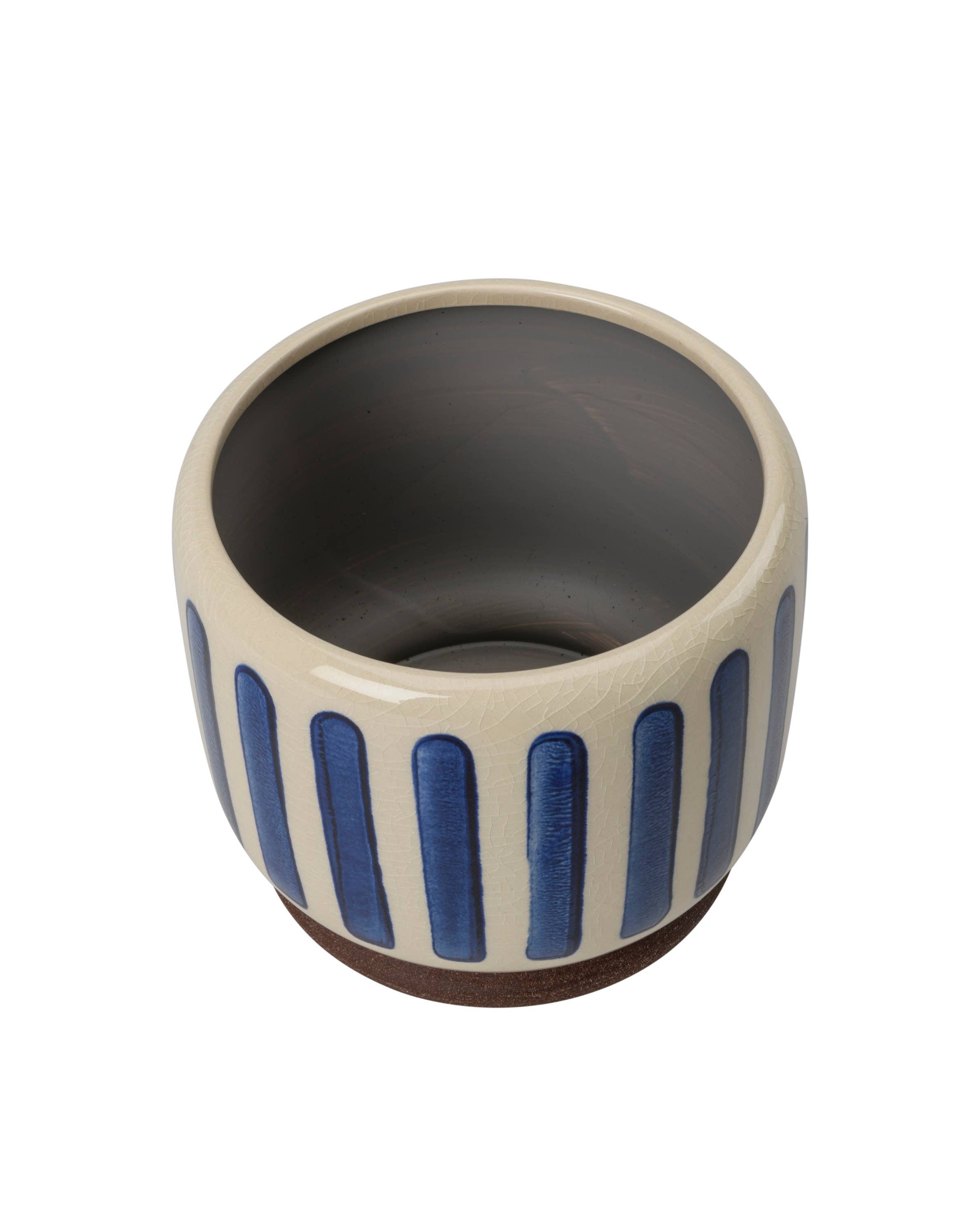 Inside of blue stripe pot