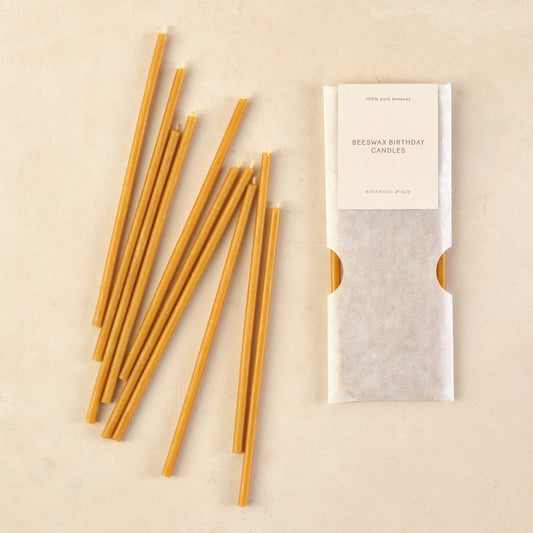 The Every Space set of 10 pure beeswax 15cm long birthday candles by Botanique