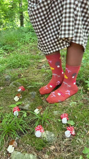 Mushroom Picking Socks by Coucou Suzette, further view