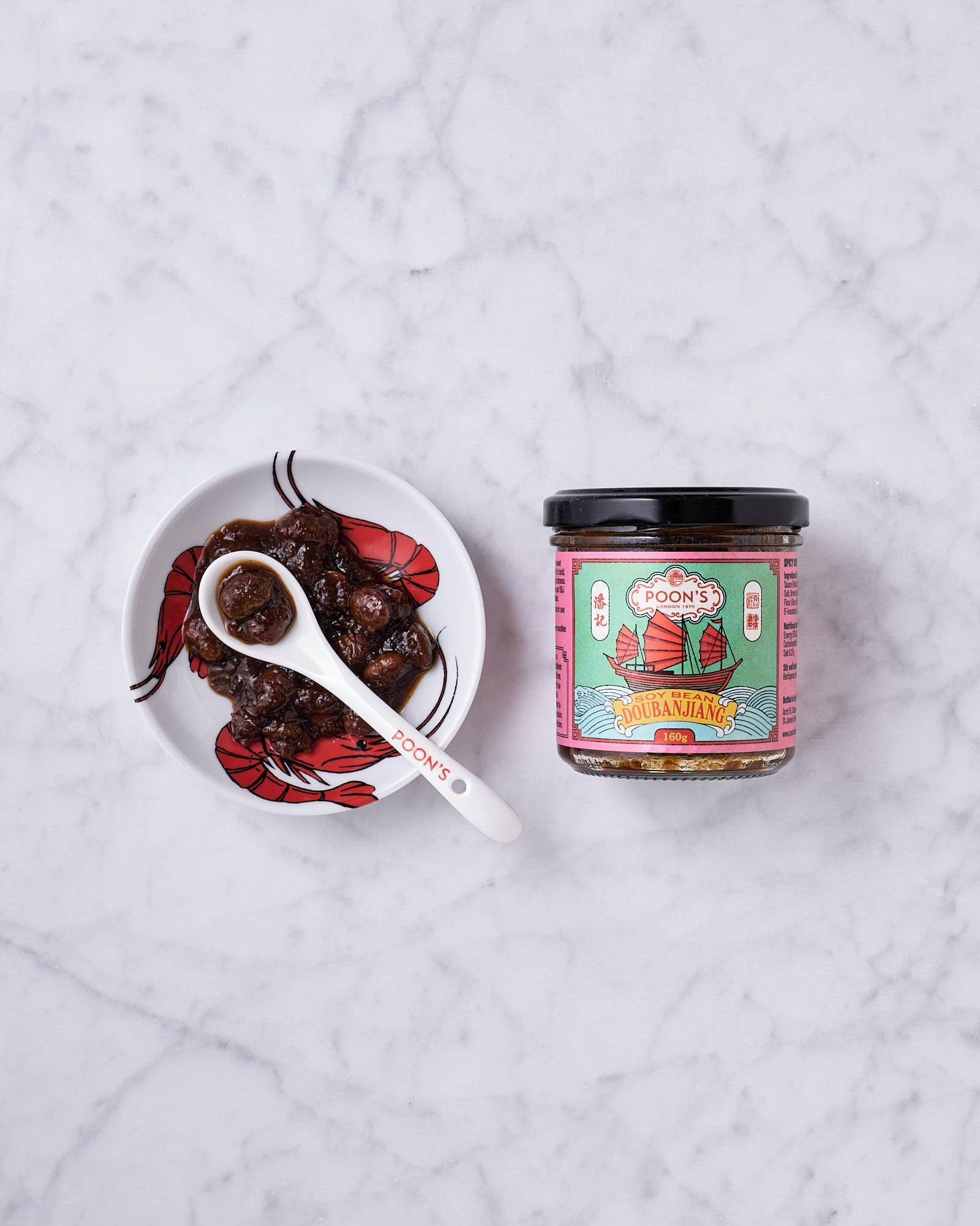 Poon's London soy bean doubanjiang, 160g jar of chilli bean paste