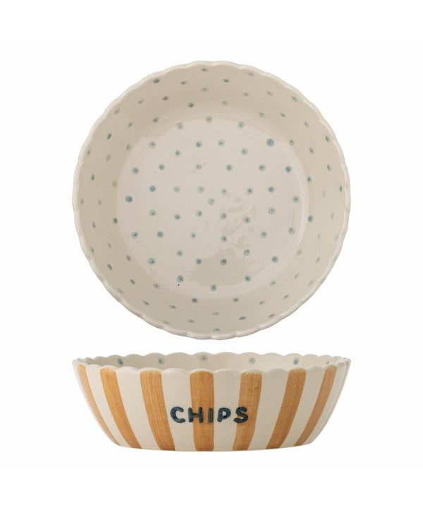 Bloomingville multi coloured handpainted stoneware chip bowl