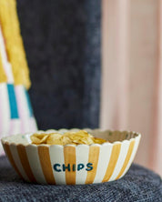 Bloomingville multi coloured handpainted stoneware chip bowl