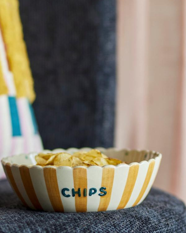 Bloomingville multi coloured handpainted stoneware chip bowl