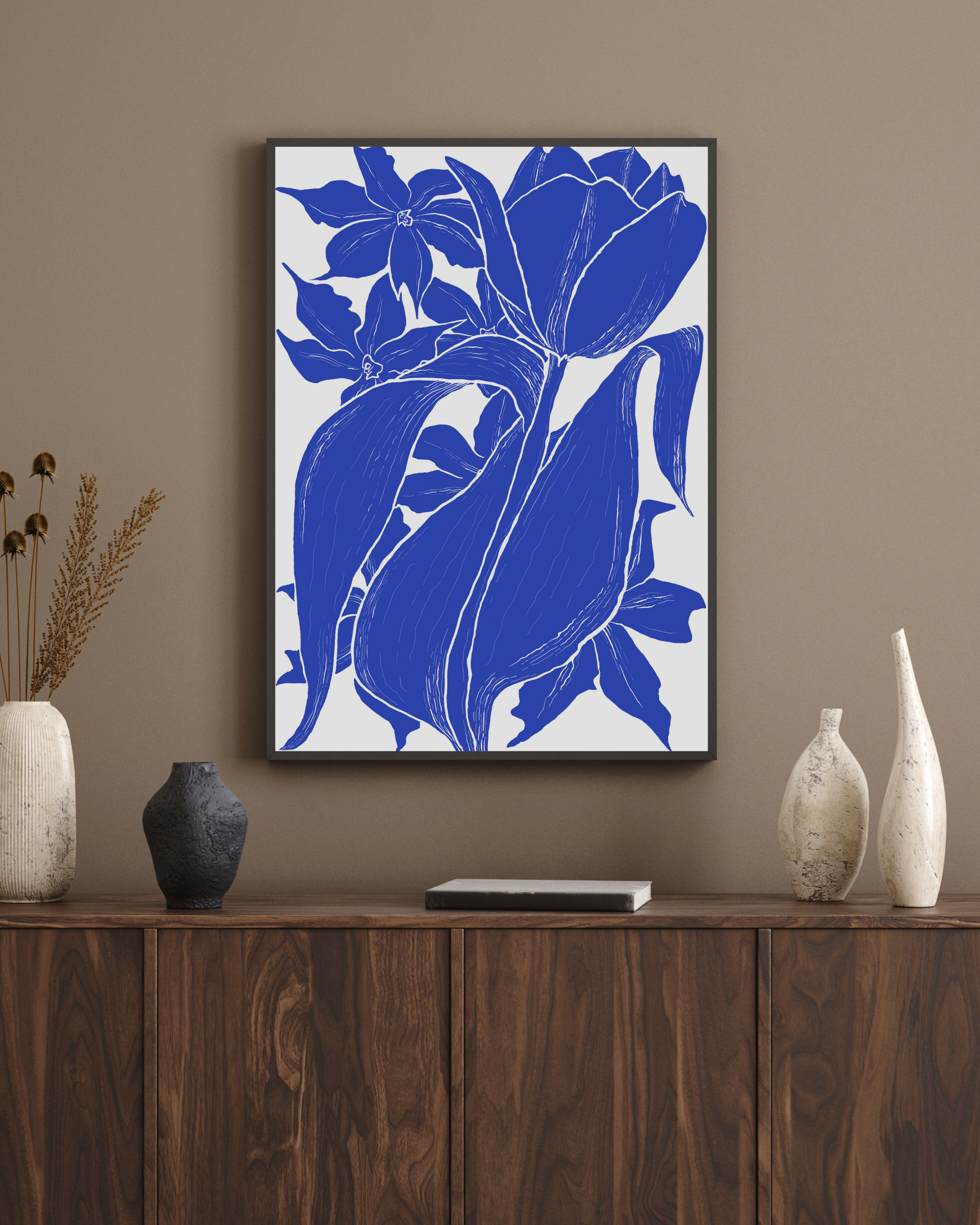The Every Space Choose Love Detailed A3 print in blue by Babes and Botanicals 