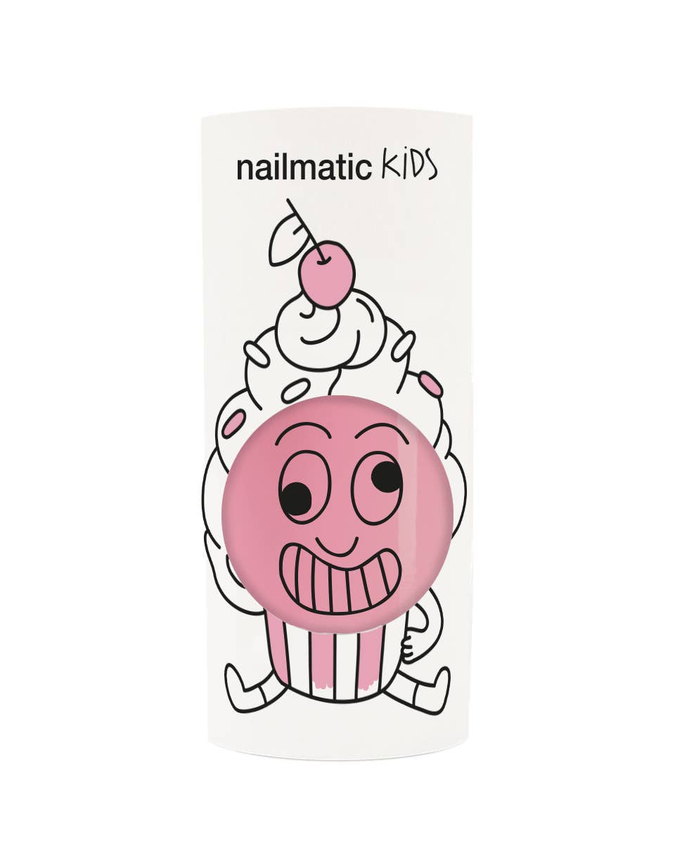 Cookie Pale Pink water-based nail polish by Nailmatic, featuring a cartoon character design on the label.