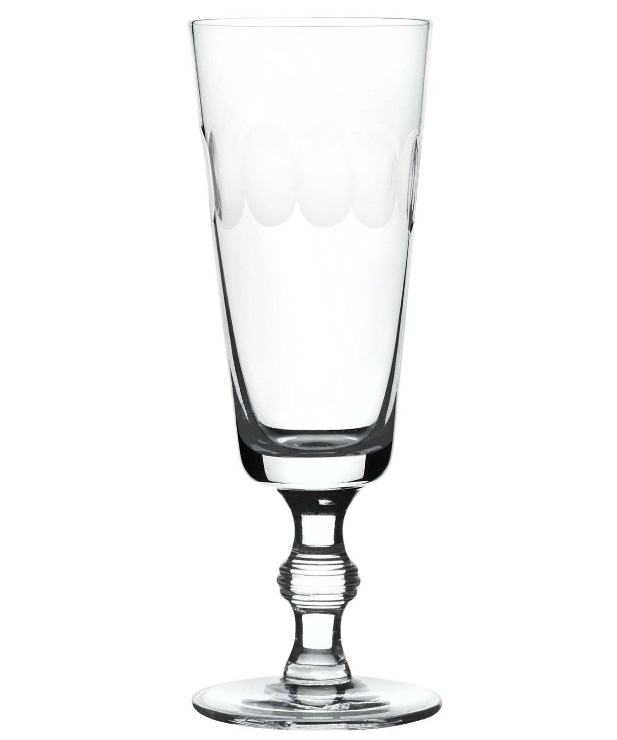 The Vintage List crystal champagne flutes, lens design, set of four