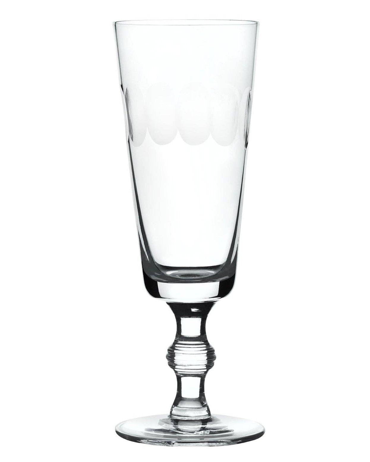 The Vintage List crystal champagne flutes, lens design, set of four
