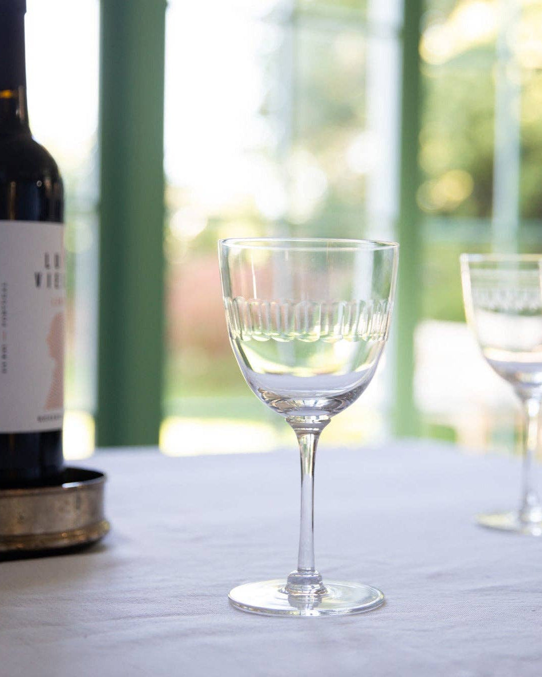 The Vintage List crystal wine glasses, lens design, set of six