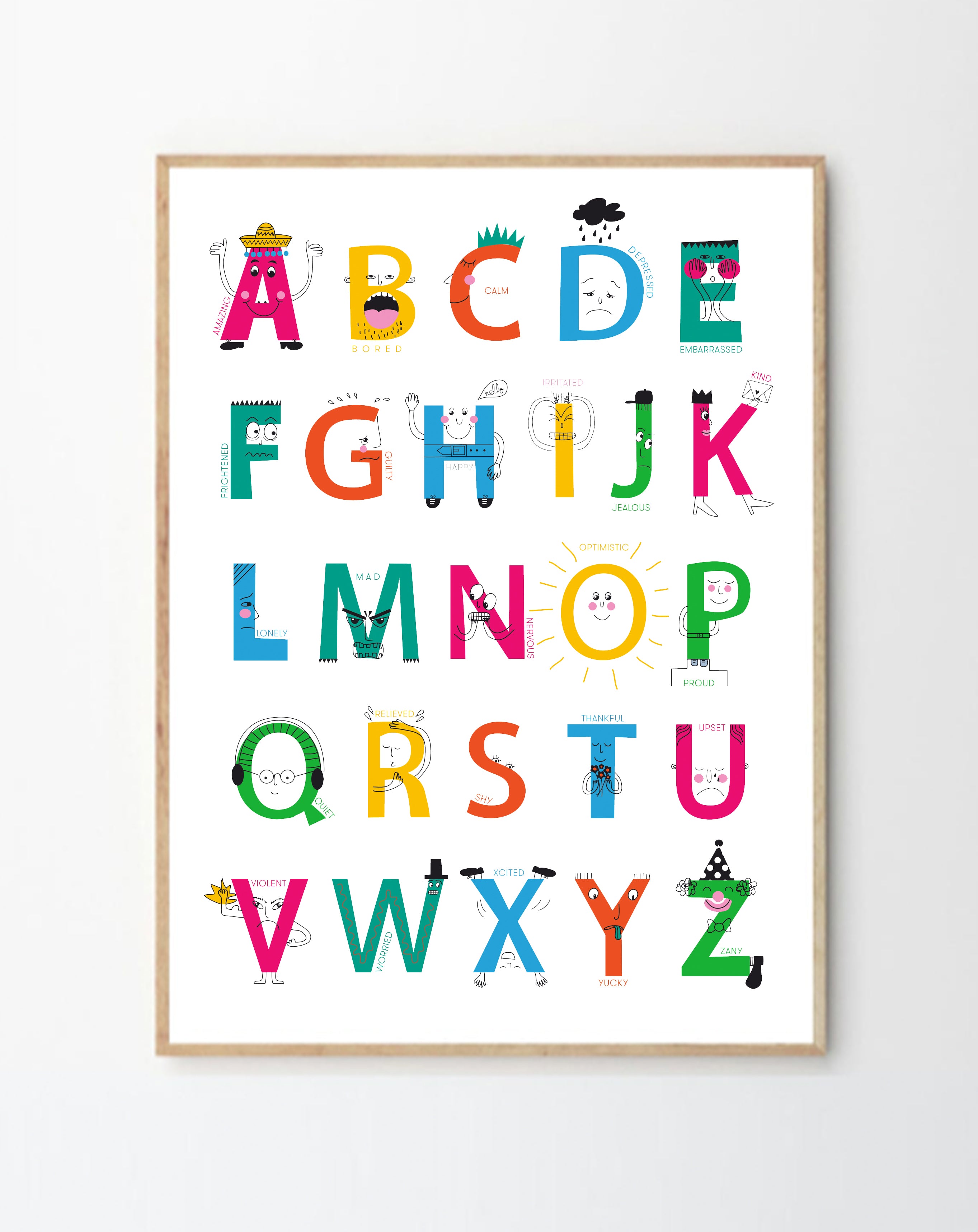 14 Alphabet Of Emotions Print