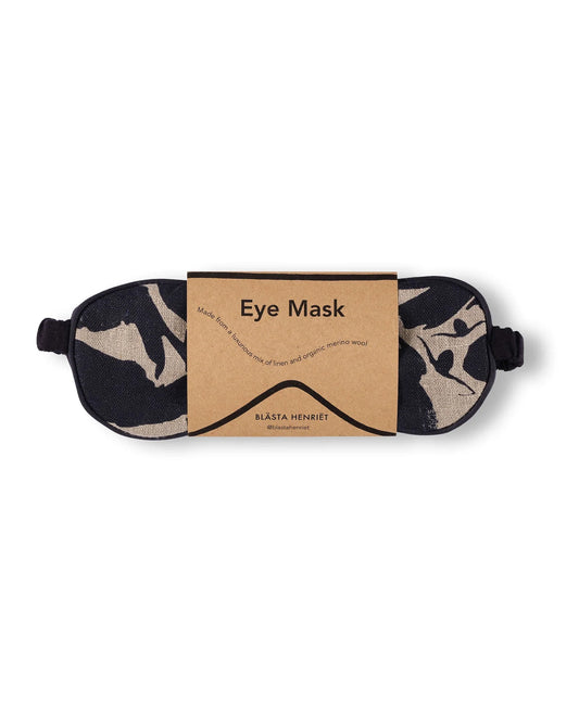 The Every Space navy blue sleep Eye Mask in Linen and Merino wool by Blasta