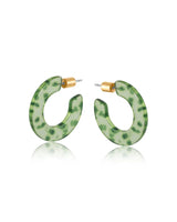 Big Metal London Flat Resin Hoop Earrings | Green, 2.5cm